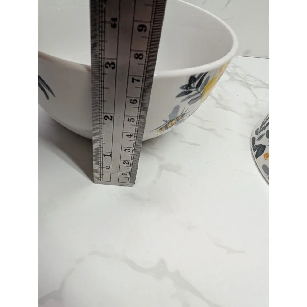 Royal Norfolk Bee Floral Cereal Bowls Set of 4 New Yellow Flowers 5.5